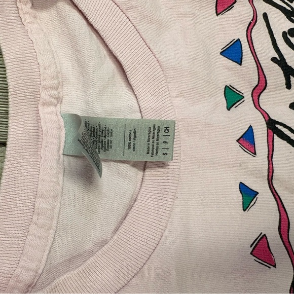 Revelstoke B.C.  Long Sleeve Tee - Light Pink with Teal, Purple, Blue Graphic - Picture 3 of 3